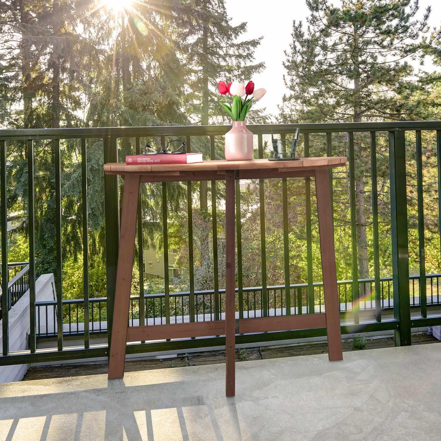 B2X Halbrunder Klapptisch Holz  