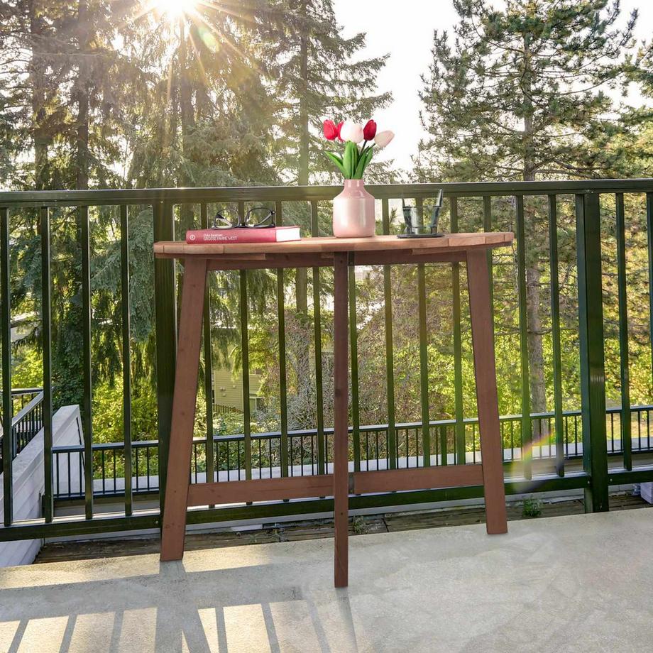 B2X Halbrunder Klapptisch Holz  