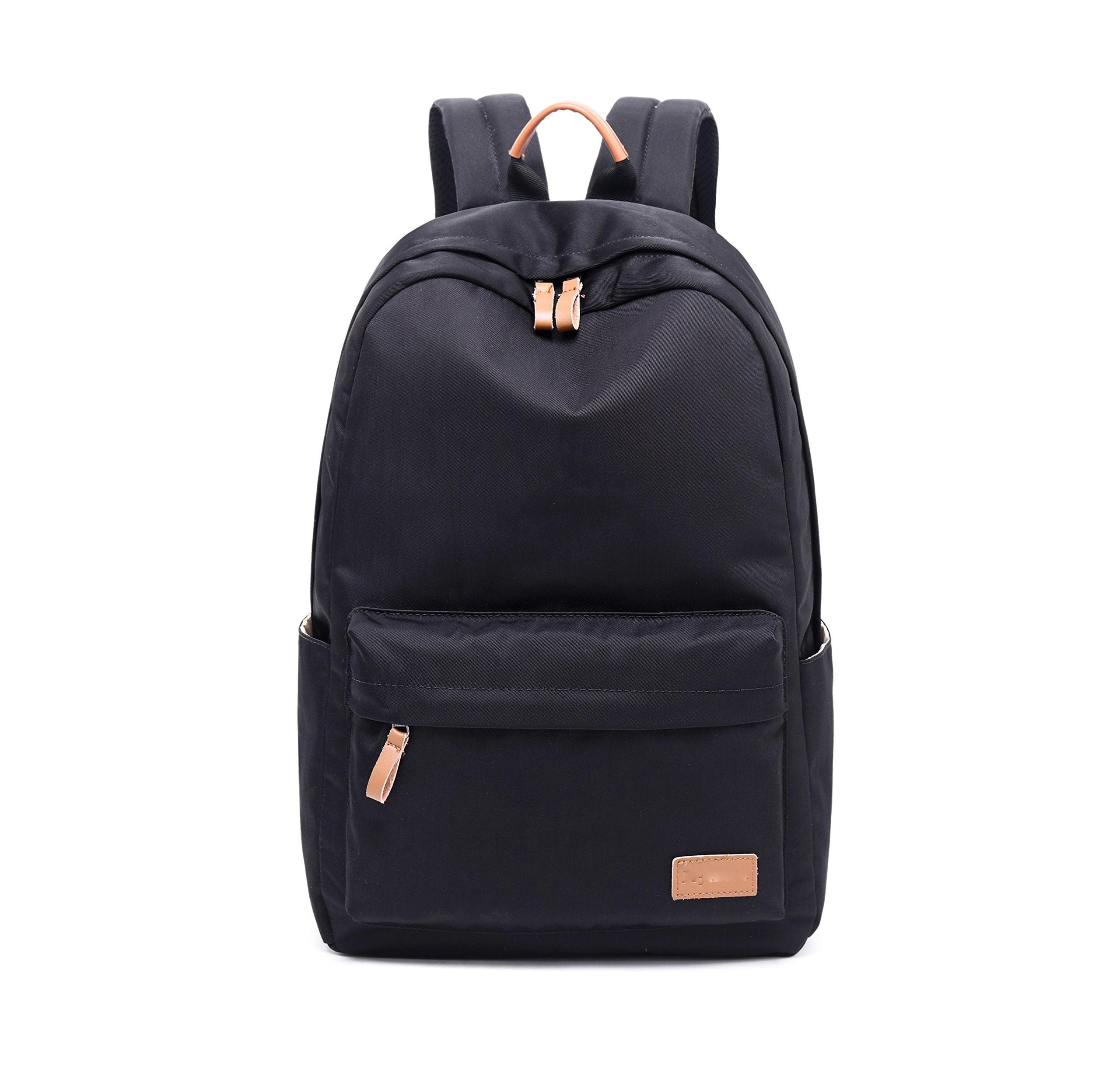 Only-bags.store Sac à dos scolaire classique monochrome et imperméable pour adolescents  