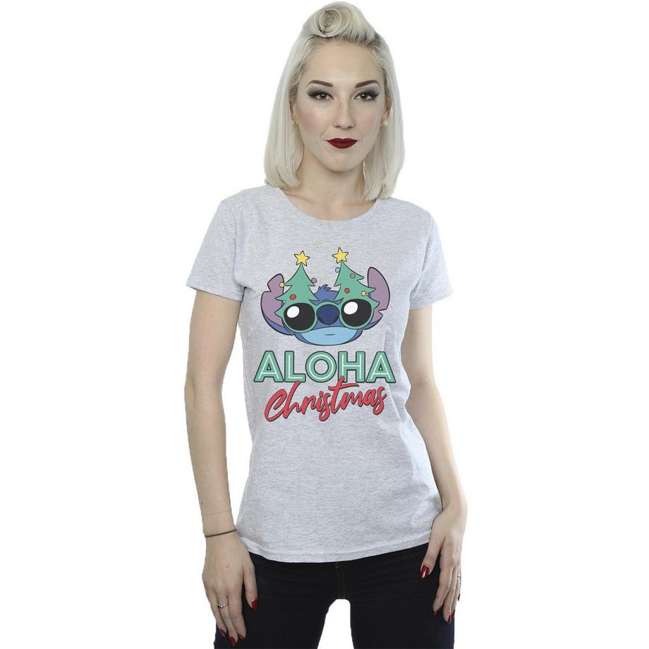 Disney Aloha Christmas Stitch T-Shirt Imprimé  
