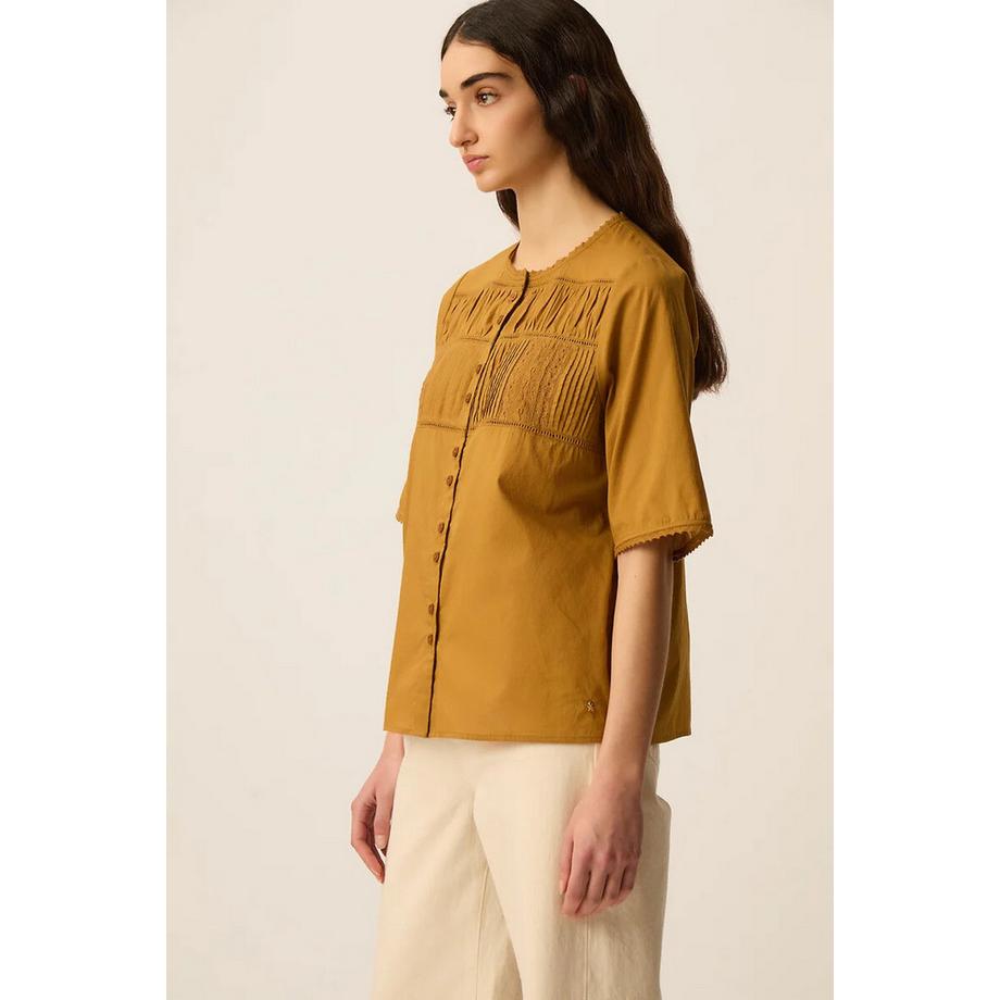 Des Petits Hauts Salem Blouse à Manches Courtes avec Détails en Dentelle  