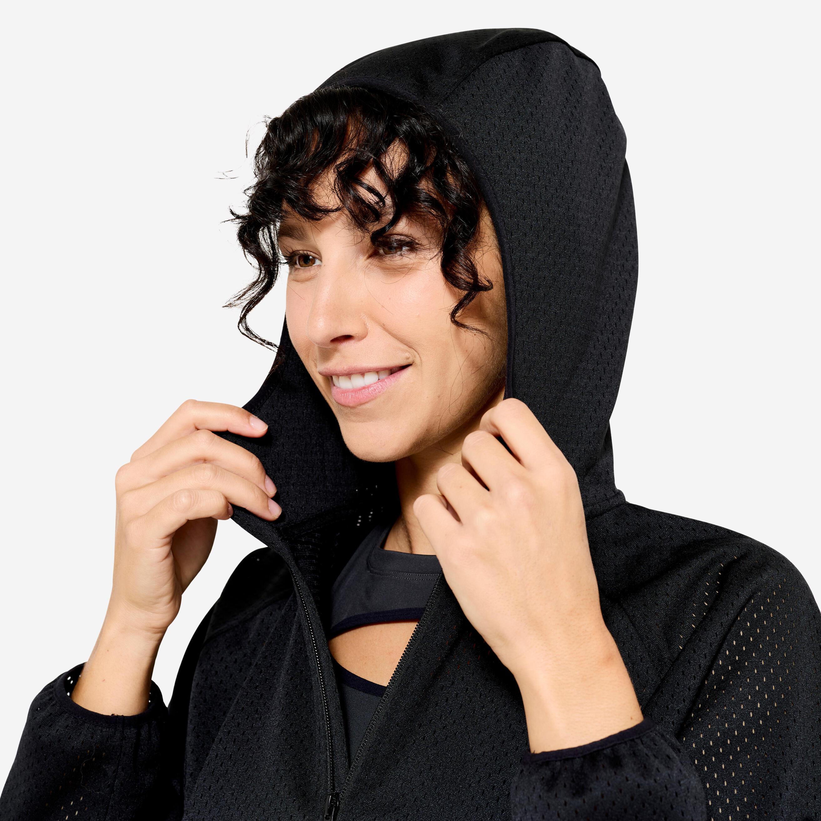 DOMYOS Perforierte leichte Polyester Trainingsjacke  