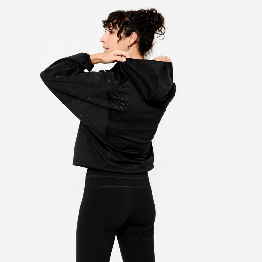 DOMYOS Perforierte leichte Polyester Trainingsjacke  