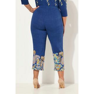 Ulla Popken Pantalon Jersey 7/8 Frise Cachemire Jambe Large Taille Élastique  