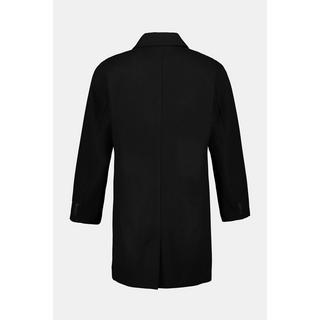 JP1880  Cappotto idrorepellente in misto lana con colletto da camicia nero 