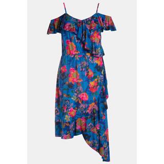 Ulla Popken  Robe midi, épaules dénudées, imprimé floral, ruché 