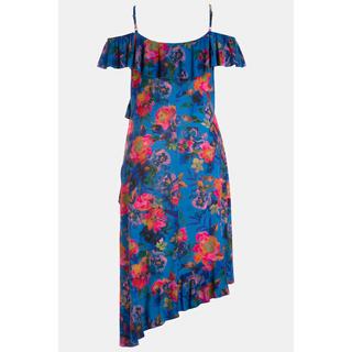 Ulla Popken  Robe midi, épaules dénudées, imprimé floral, ruché 