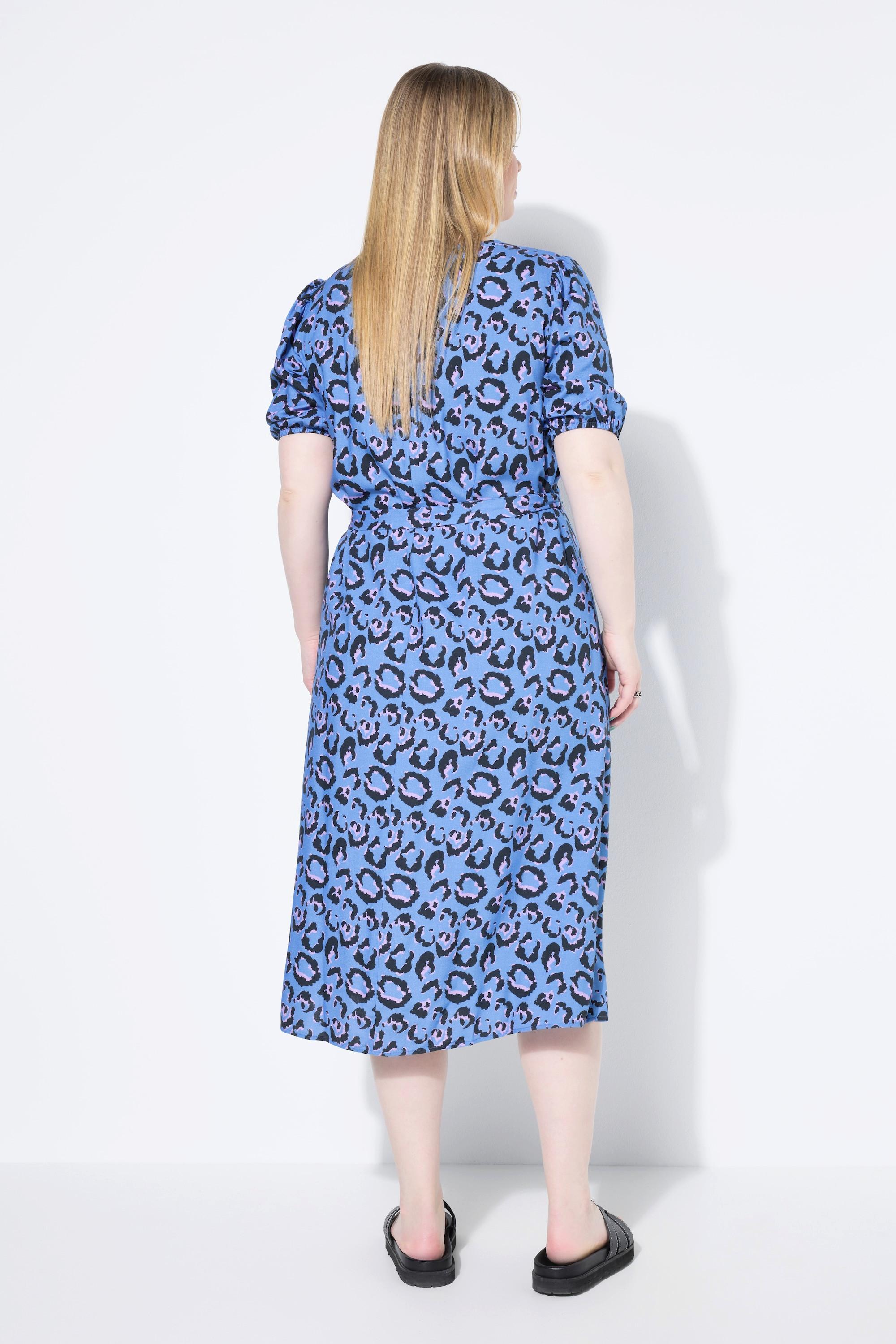 Studio Untold Midikleid A-Linie Taillen-Bindeband Himmelblau  