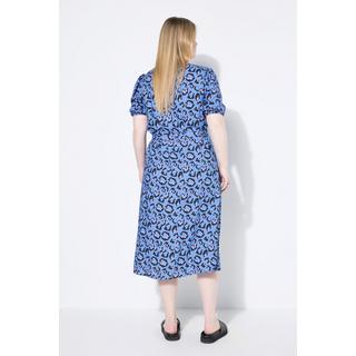 Studio Untold Midikleid A-Linie Taillen-Bindeband Himmelblau  