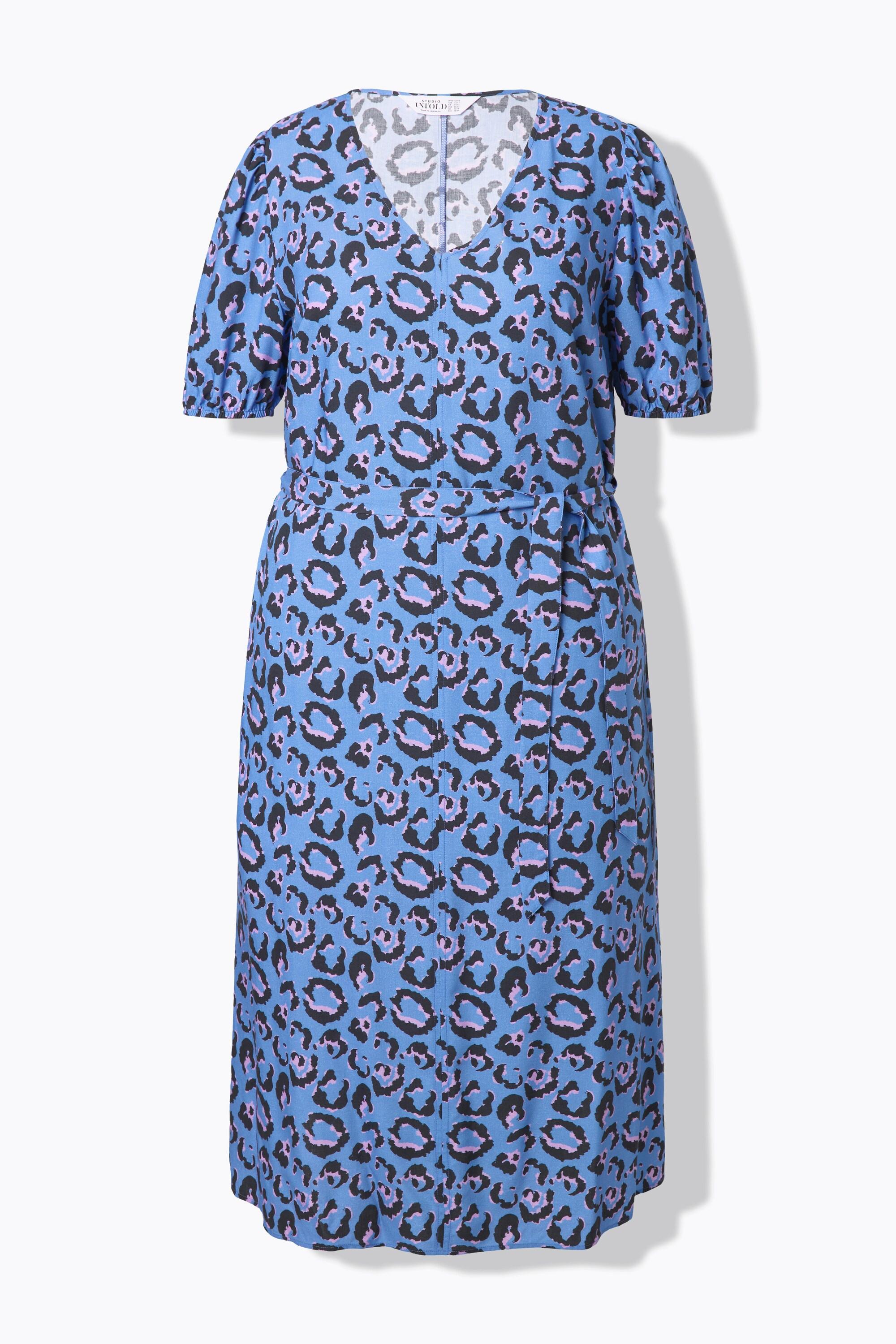 Studio Untold Midikleid A-Linie Taillen-Bindeband Himmelblau  