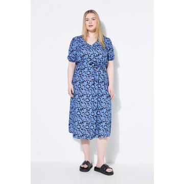Midikleid, A-Line, Taillen-Bindeband himmelblau
