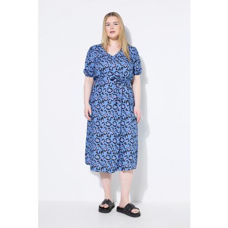 Studio Untold Midikleid A-Linie Taillen-Bindeband Himmelblau  