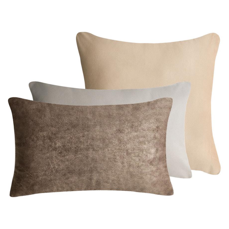 Lot de 3 coussins décoratifs en Velours Boho VATICA