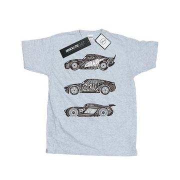 Tshirt motiftyle voitures de course en texte CARS