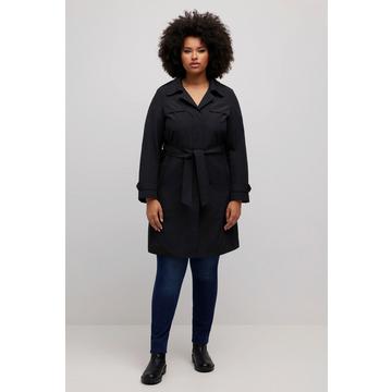 Trenchcoat, A-Linie, Hemdkragen, Bindegürtel