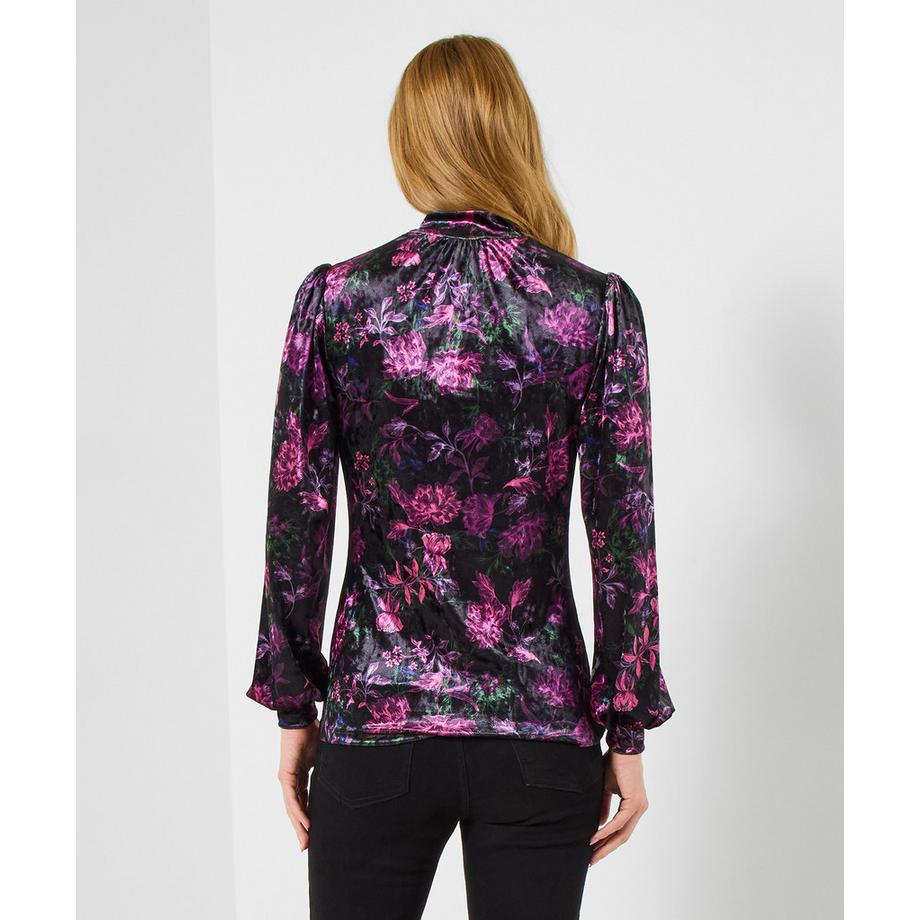 Joe Browns Velours Blumenprint Stehkragen Top  