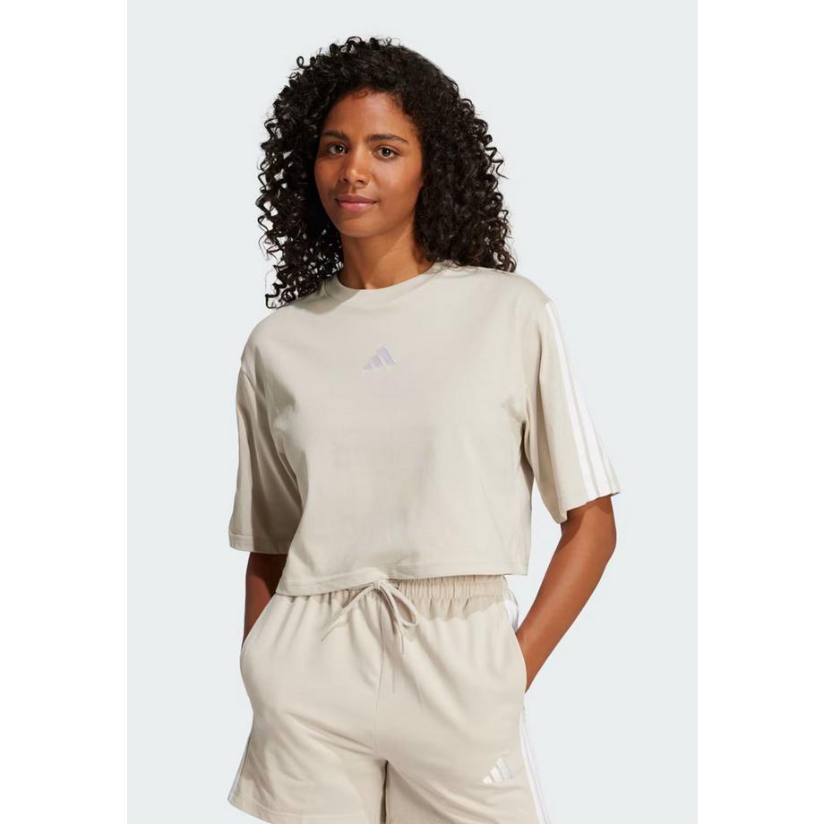 adidas Essentials 3 Strisce Cotone Loose T-Shirt  
