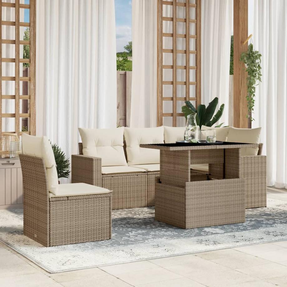 VidaXL Ensemble de canapés de jardin rotin synthétique  