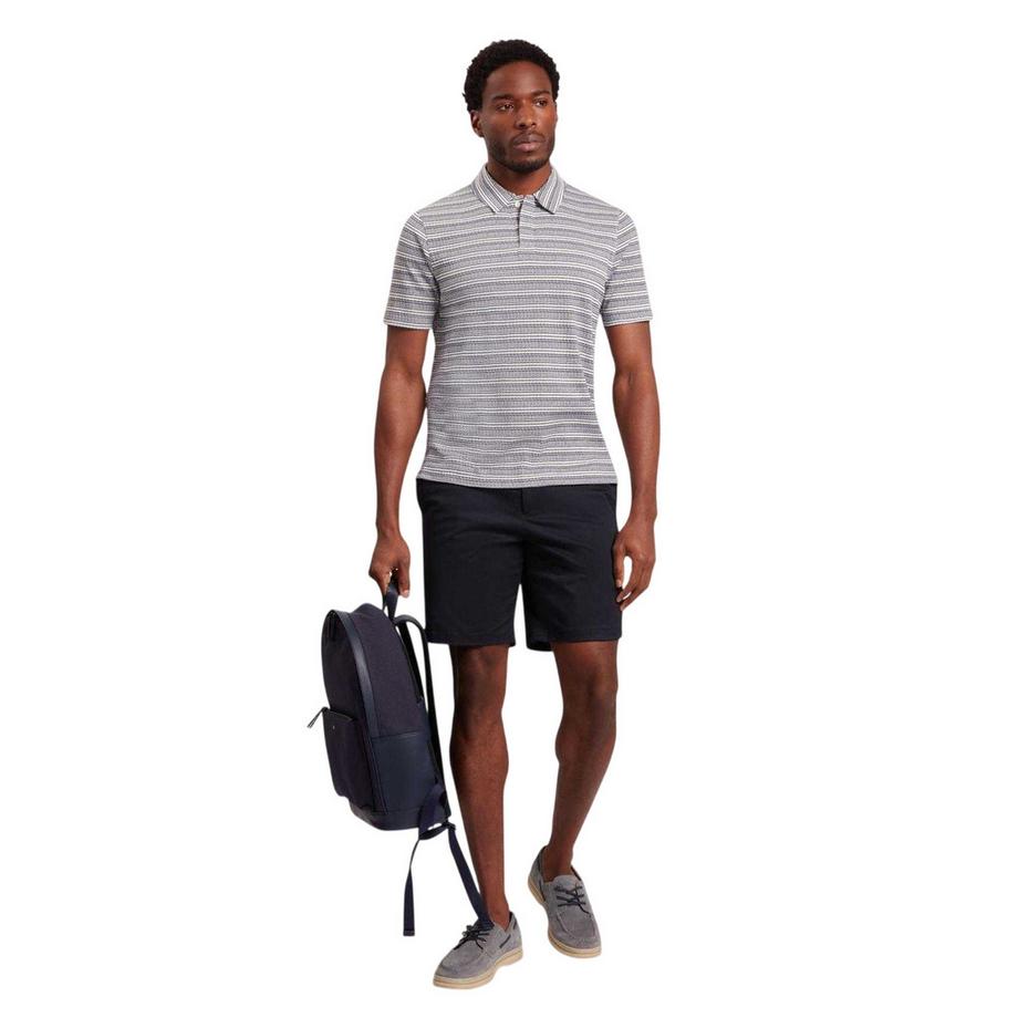 TED BAKER Maglietta Polo a Maglia a Nido d'Ape con Righe  