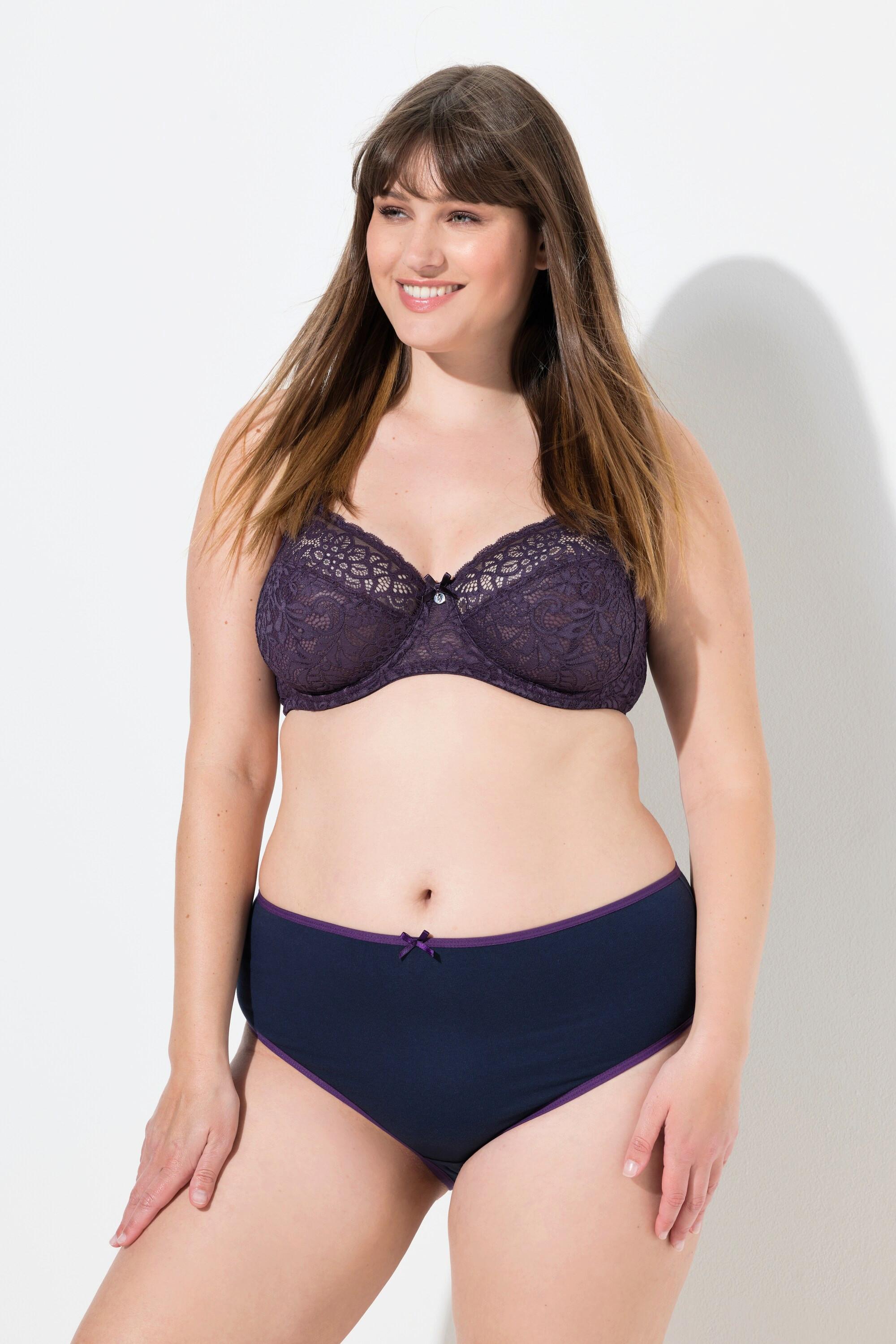 Ulla Popken Culottes Midi Lot de 7 Liseré de Couleur Contrastante  