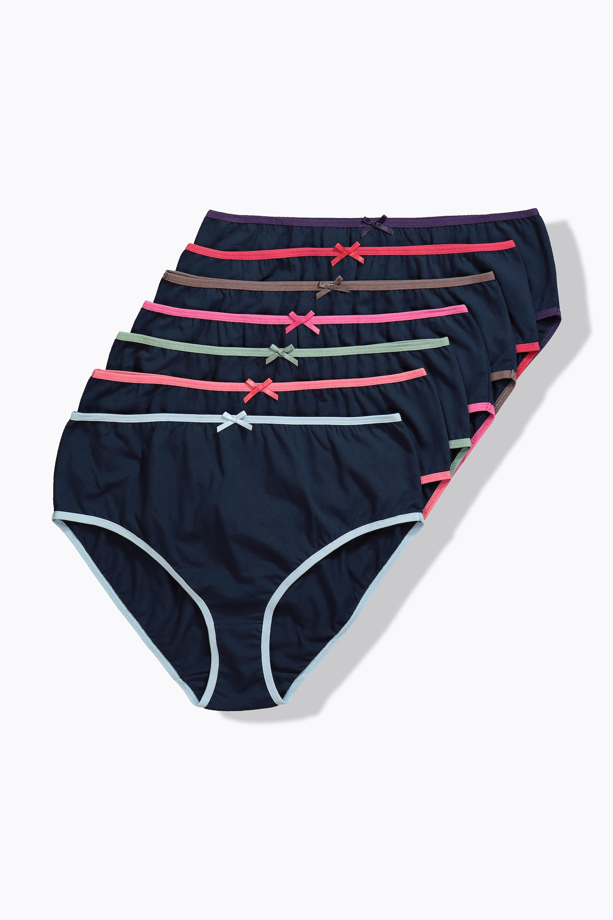 Ulla Popken Culottes Midi Lot de 7 Liseré de Couleur Contrastante  