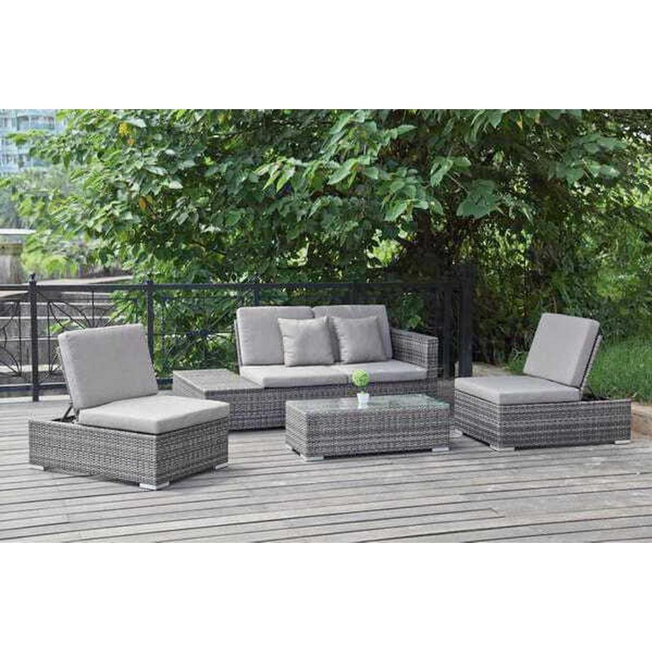 mutoni Salon de jardin Alcudia gris  