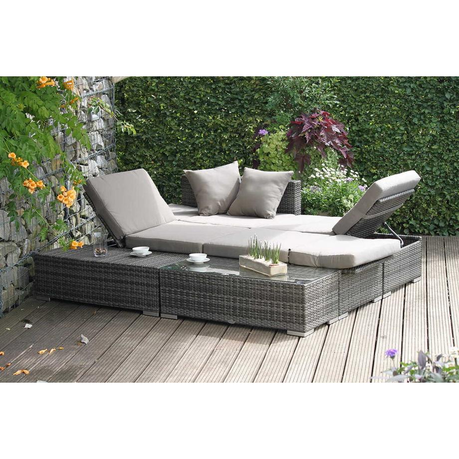 mutoni Salon de jardin Alcudia gris  