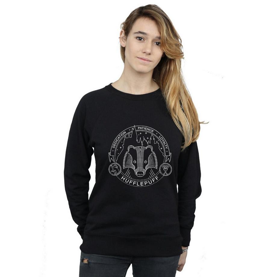 Harry Potter Hufflepuff Grafikdruck Sweatshirt  