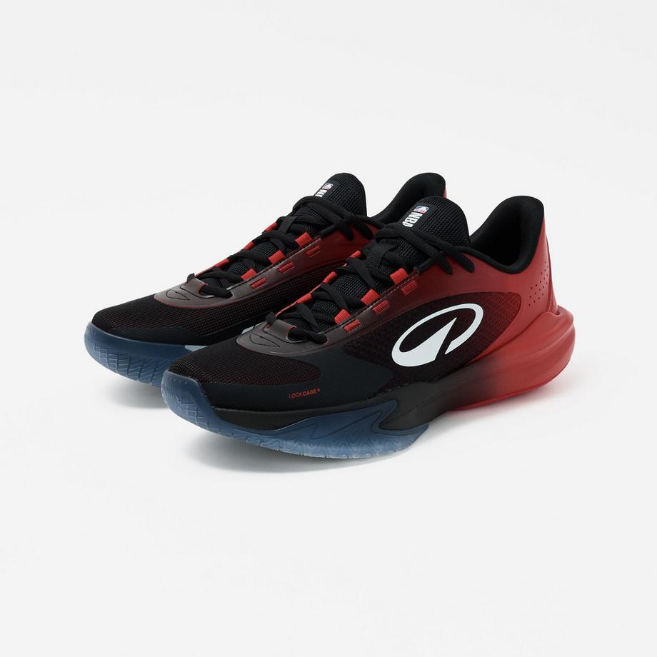KIPSTA Fast 500 Low Basketballschuhe Niedrige Unisex-Basketballschuhe NBA Chicago, Fast 500, Schwarz & Rot 