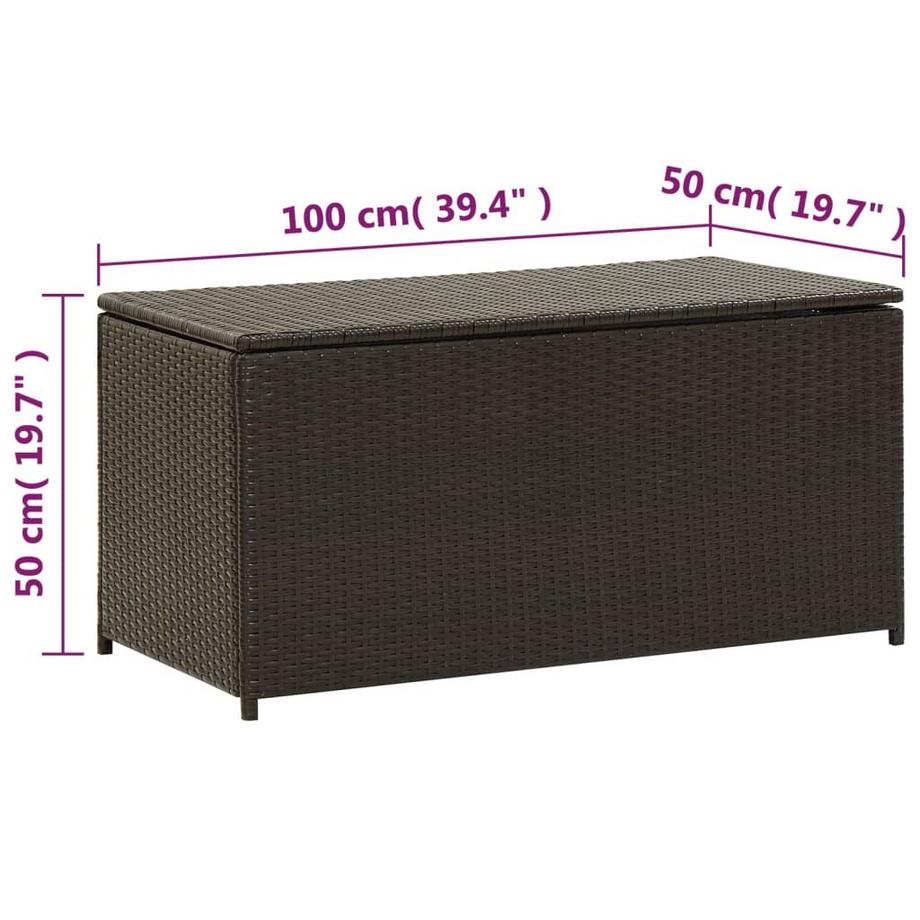 VidaXL Boîte de rangement d'extérieur rotin synthétique  