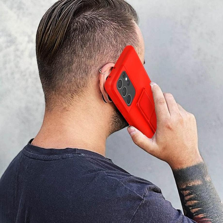 Avizar  Cover Supporto Samsung S21 Ultra Rossa 