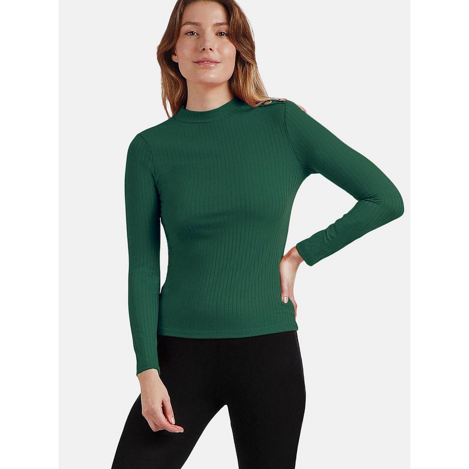 Top a maniche lunghe con collo alto Perkins