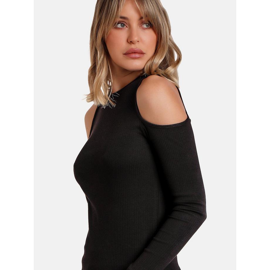 Admas Top Manches Longues Épaules Nues Hombros  