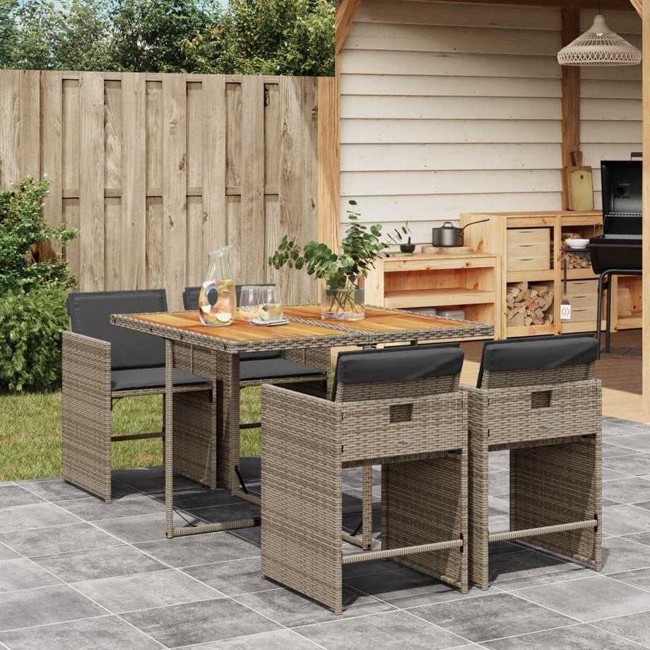 VidaXL Ensemble de salle à manger de jardin rotin synthétique  