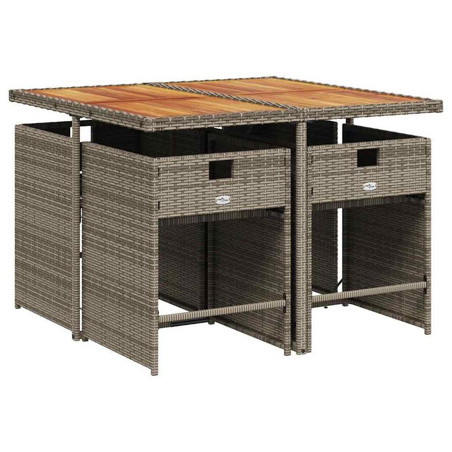 VidaXL Ensemble de salle à manger de jardin rotin synthétique  