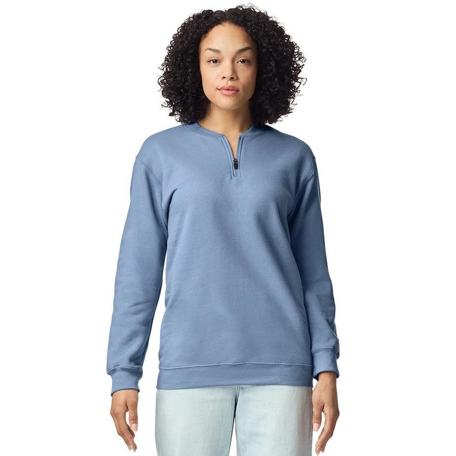 Gildan Softstyle Mittelschweres Sweatshirt mit kurzem Reissverschluss  