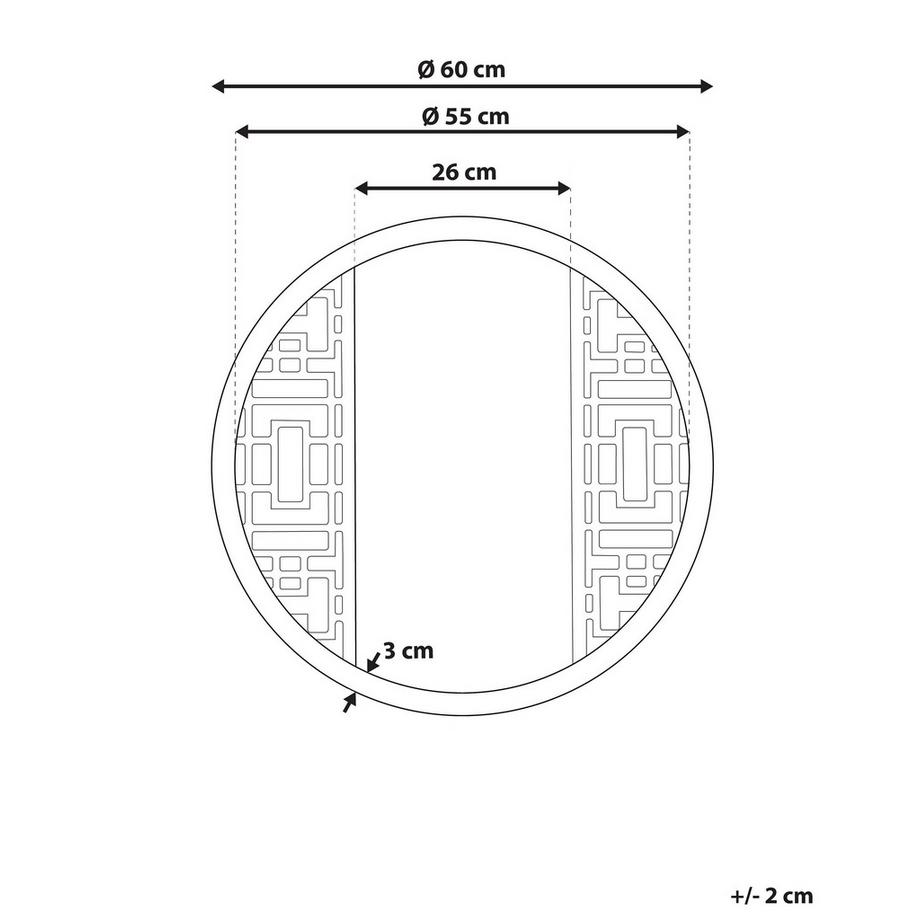Beliani Specchio en Legno di abete Mediterraneo FIRMINY  