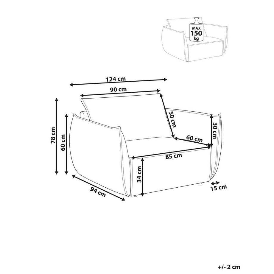 Beliani Sessel aus Stoff Modern KUNES  