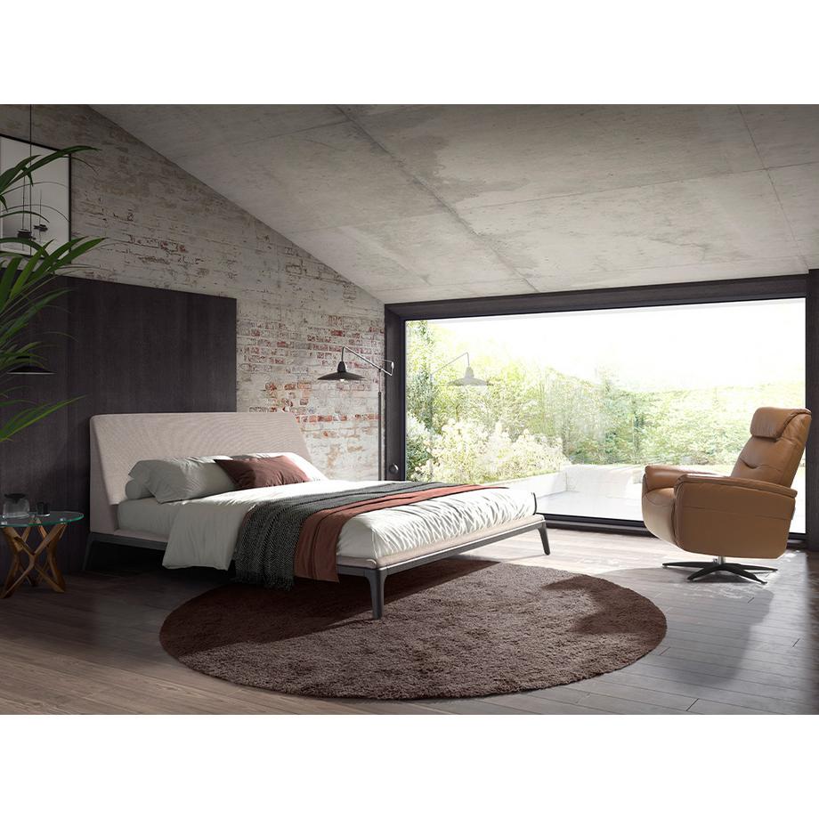 ANGEL CERDA Letto in tessuto grigio  