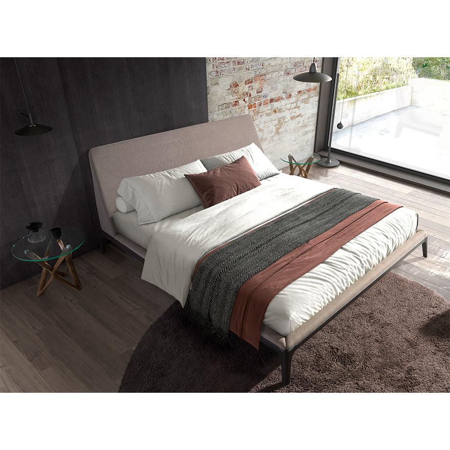 ANGEL CERDA Letto in tessuto grigio  
