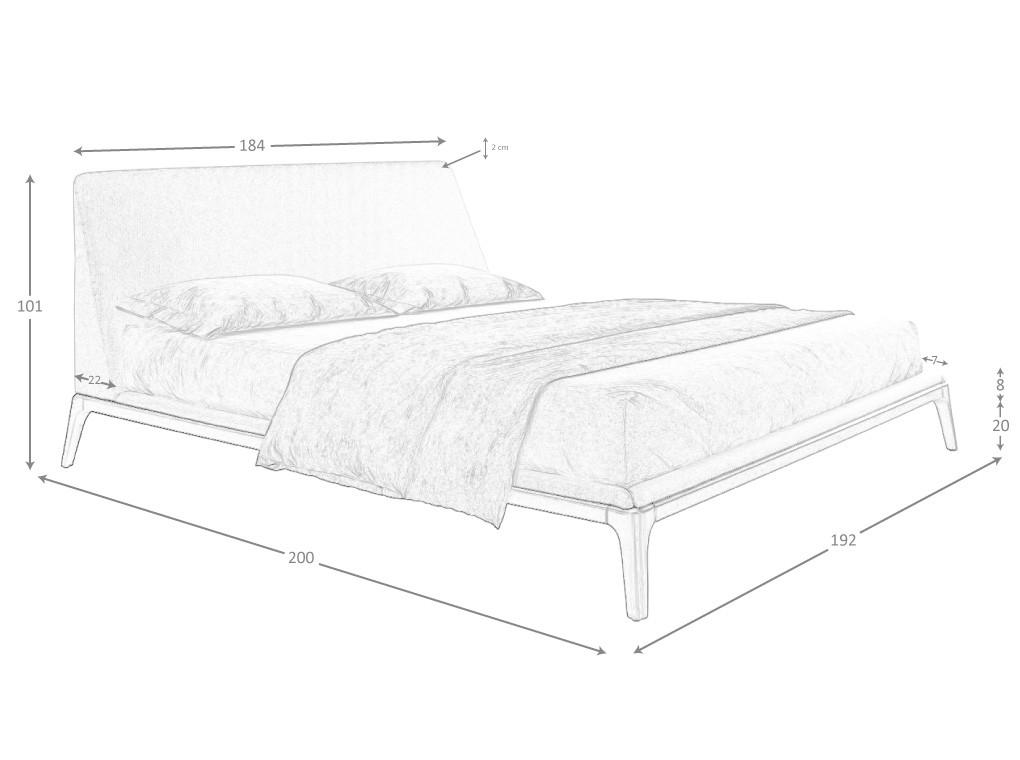 ANGEL CERDA Letto in tessuto grigio  