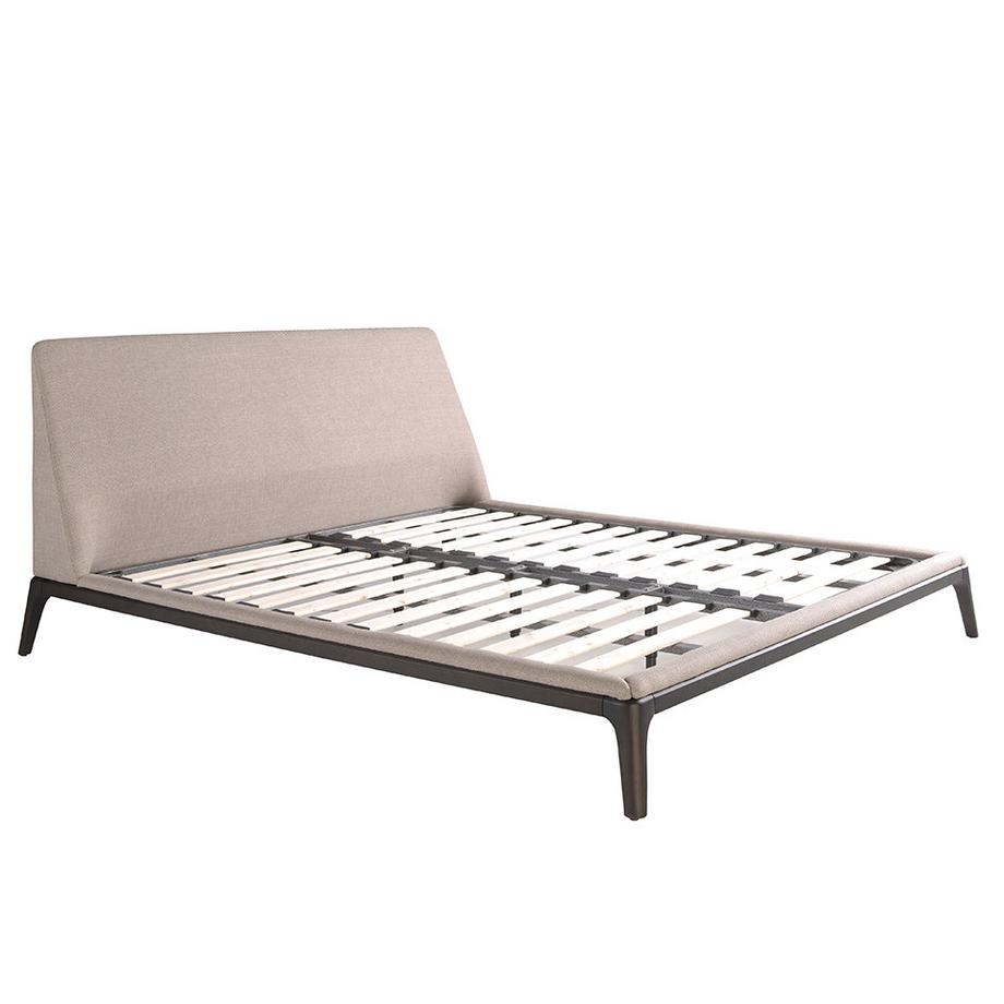 Letto in tessuto grigio