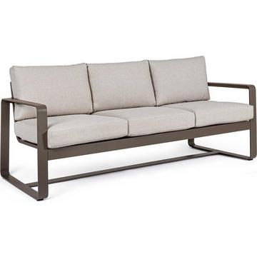 Gartensofa Merrigan 3-Sitzer coffee