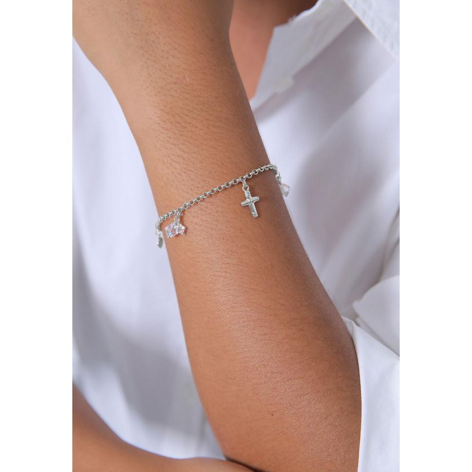 Elli  Bracelet Symbole De L'ancre Et Du Cœur Avec Cristaux 