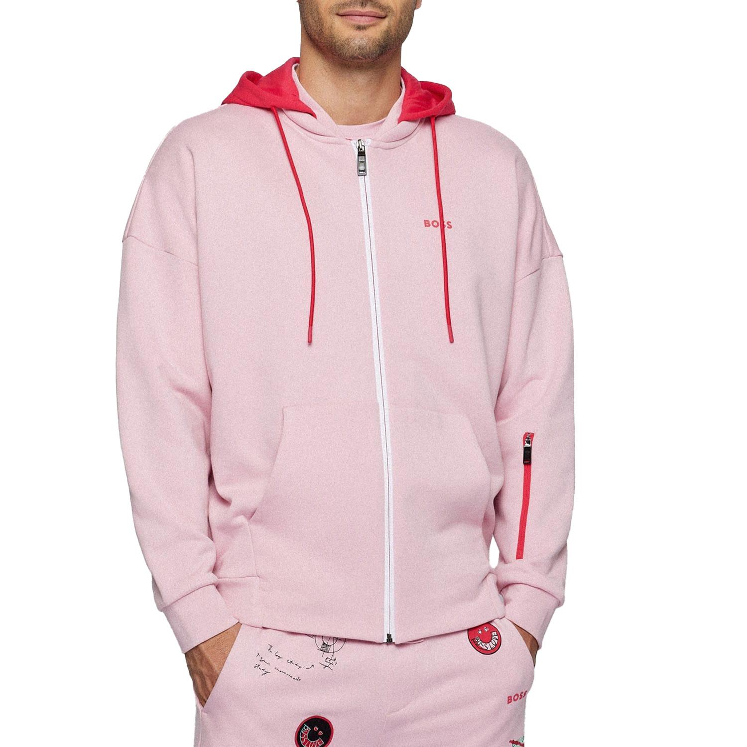 BOSS Saggyart Felpa con Cappuccio Full Zip  