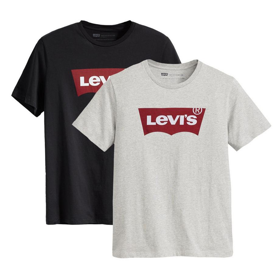 T-Shirt  2er Pack Bequem sitzend-Graphic Set-In Neck
