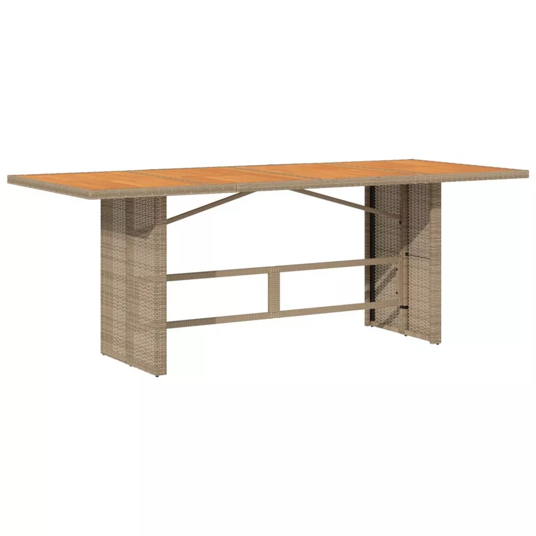Table de jardin avec dessus en bois d acacia beige 190x80x74 cm