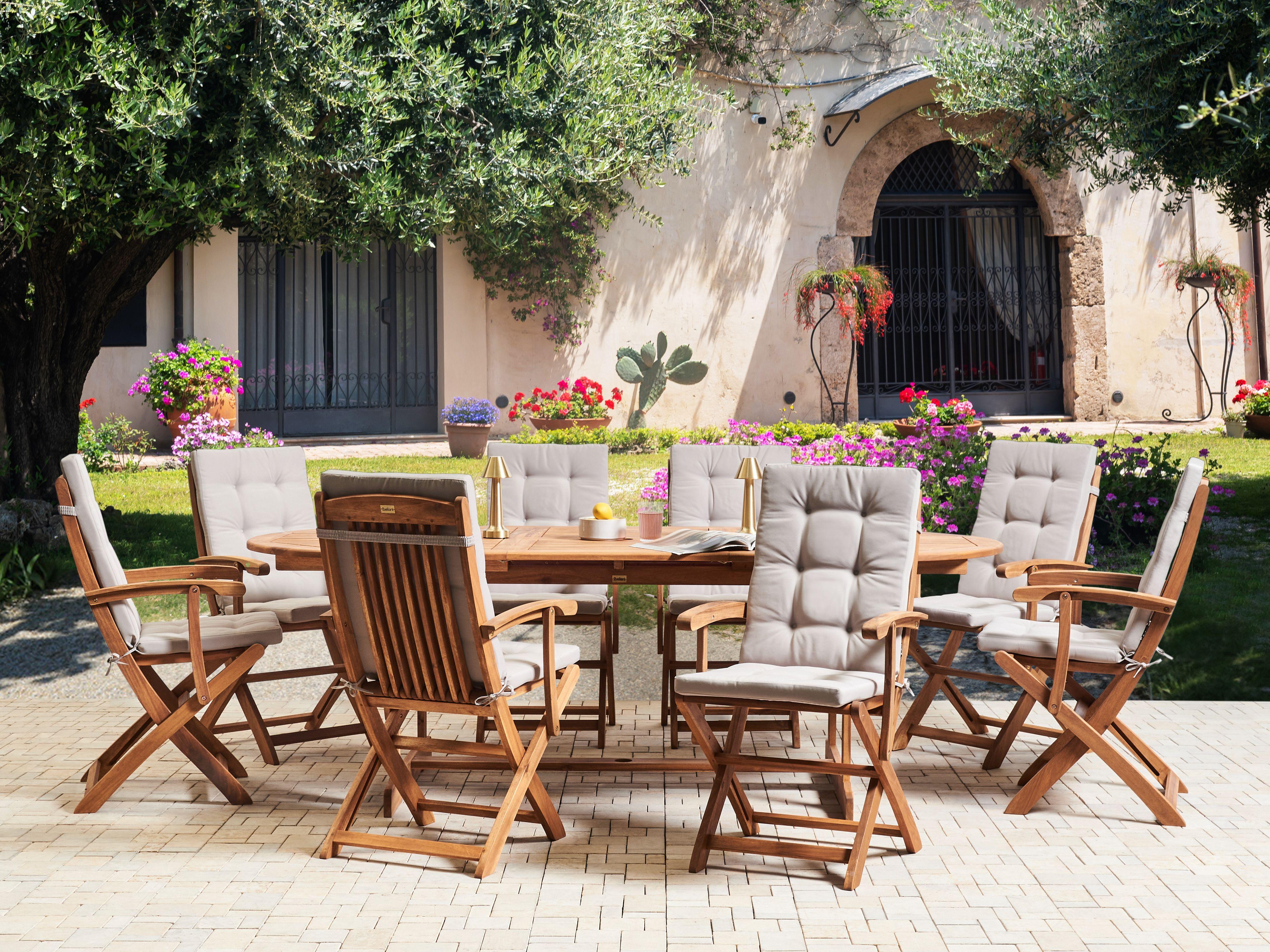 Beliani Set di 8 Cuscini Schiena/Seduta en Poliestere Moderno MAUI PREMIUM  