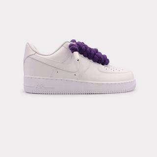 NIKE  Air Force 1 White - Rope Lace Purple 