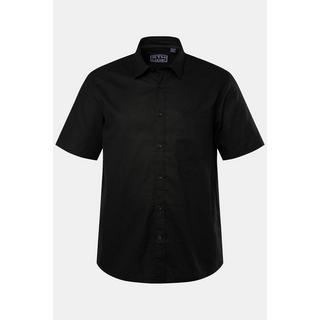 Sthuge  Camicia STHUGE in misto lino dal taglio squadrato con mezze maniche e colletto ad apertura inglese nero 